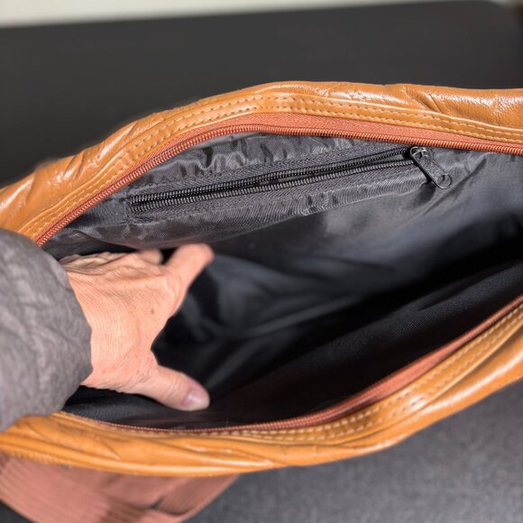 Vintage Brown Leather Briefcase Carry On Bag by Pioneer Express - Picture 5 of 8